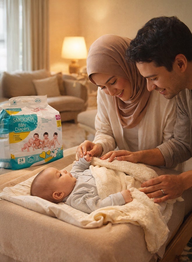 Smooth Feah Smooth Premium Protection Baby Diapers – Medium Size (24 pcs) - Image 4